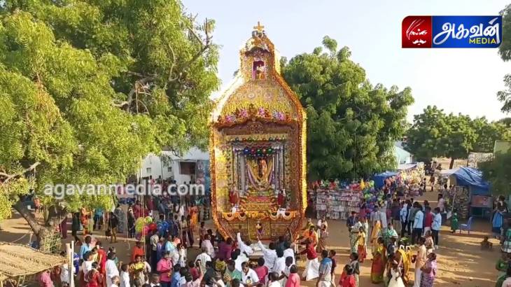 சாயல்குடி அருகே புனித பரலோக அன்னையின் தேர்பவனி திருவிழா!