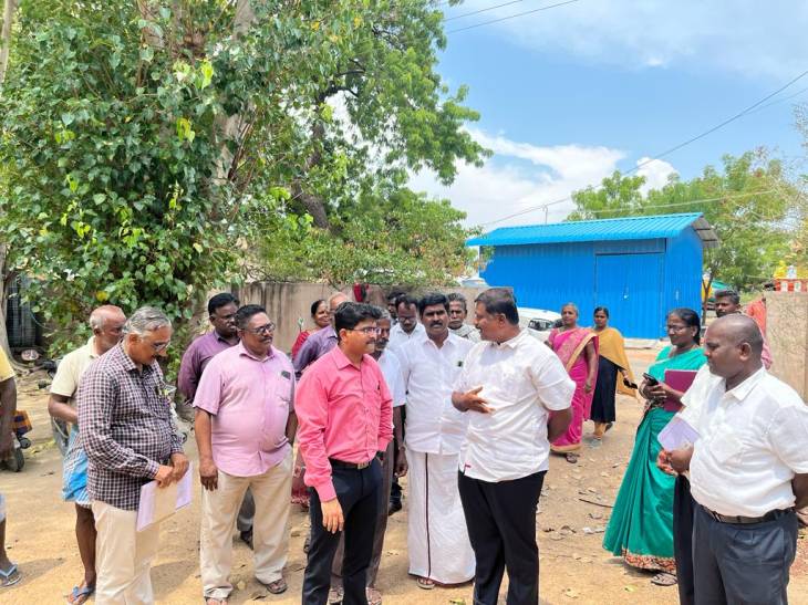 பல்வேறு அரசு திட்ட பணிகளை  ஆய்வு செய்த எம்எல்ஏ மார்க்கண்டேயன்.