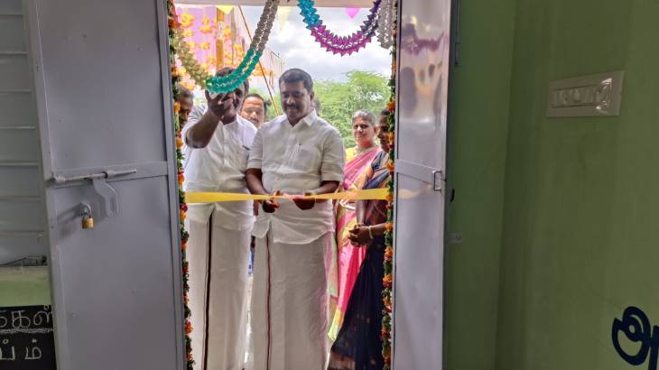 புதிய அங்கன்வாடி மைய கட்டிடத்தை எம்.எல்.ஏ மார்க்கண்டேயன் திறந்து வைத்தார்!