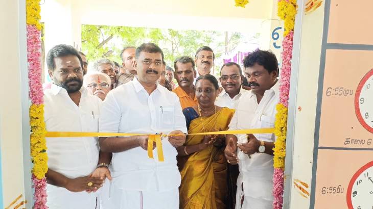 புதிய வகுப்பறை கட்டிடங்களை எம்எல்ஏ மார்க்கண்டேயன் திறந்து வைத்தார்!