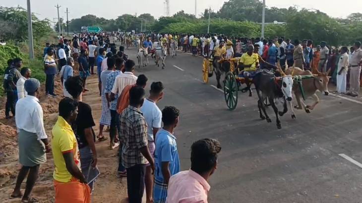 வீரபாண்டிய கட்டபொம்மனின் 265-வது பிறந்தநாளை முன்னிட்டு நடைபெற்ற மாட்டு வண்டி பந்தயம்: ரூ.1 லட்சம் ரொக்கப்பணம், ஆட்டுகிடாய், LED டிவி என பரிசு மழையில் நனைந்த வெற்றியாளர்கள் : ஆர்வத்துடன் கண்டுகளித்த ரசிகர்கள்!