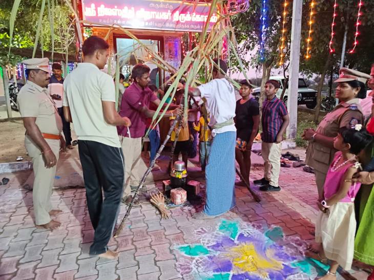 எட்டயபுரம் காவல் நிலையத்தில் தைப்பொங்கல் விழா!