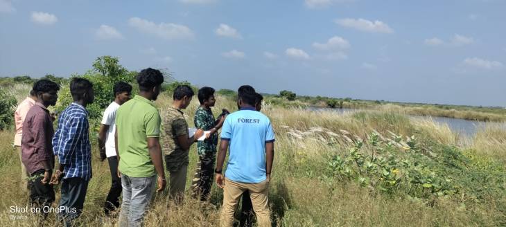 நீர்வாழ் பறவைகள் கணக்கெடுக்கும் பணி நடைபெற்றது.