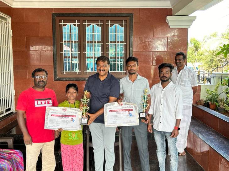 சிலம்பப் போட்டியில் வெற்றி பெற்ற மாணவர்கள் எம்எல்ஏ மார்க்கண்டேயனை சந்தித்து வாழ்த்து !