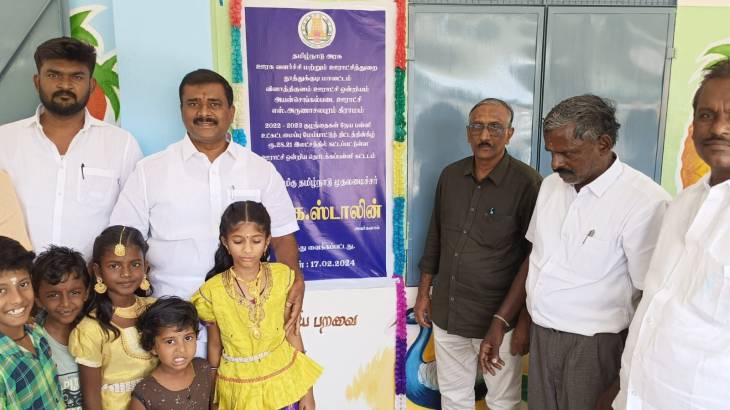 எஸ்.அருணாச்சலாபுரம்  கிராமத்தில் புதிய வகுப்பறைகளை எம்எல்ஏ மார்க்கண்டேயன் பார்வையிட்டார்.