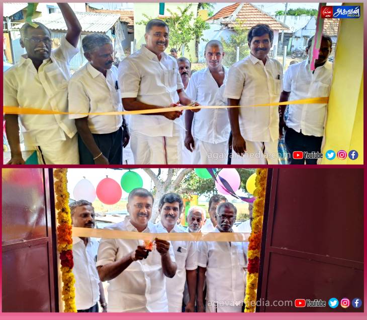  புதிய பயணியர் நிழற்குடையை எம்எல்ஏ மார்க்கண்டேயன் திறந்து வைத்தார்.
