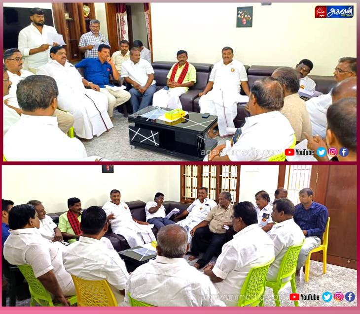 திமுக நிர்வாகிகளுடன் MLA மார்கண்டயேன் ஆலோசனை.