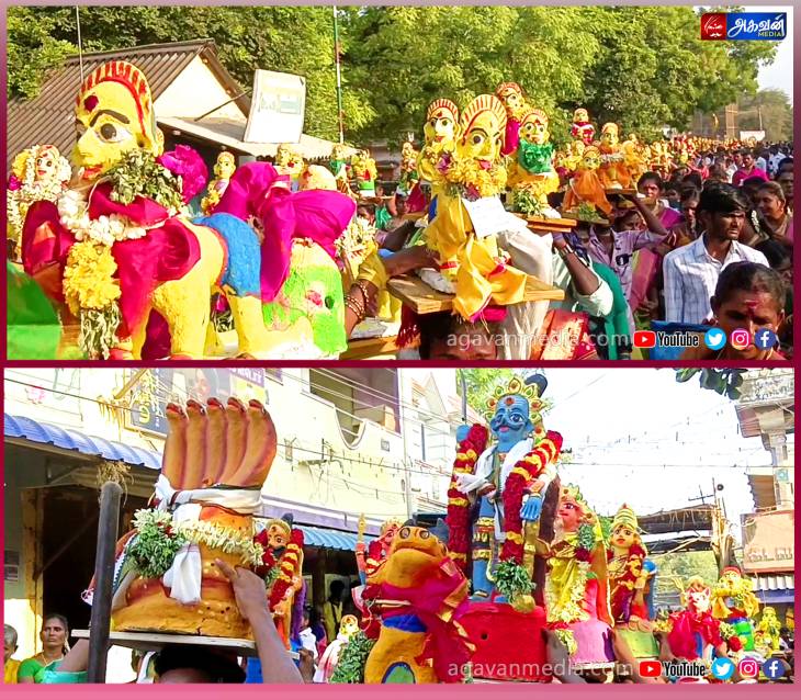  ஸ்ரீ பாதாள காளியம்மன் சித்திரை களரி உற்சவ விழாவை முன்னிட்டு 1001 உருவ சிலைகள் செலுத்திய பக்தர்கள்!