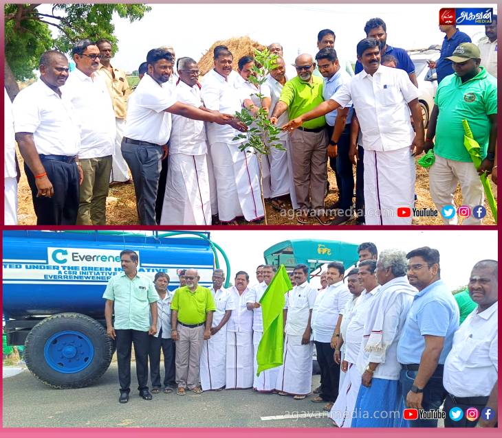 மரக்கன்றுகள் நடும்பணியின் எம்எல்ஏ மார்க்கண்டேயன் தொடங்கி வைத்தார்.