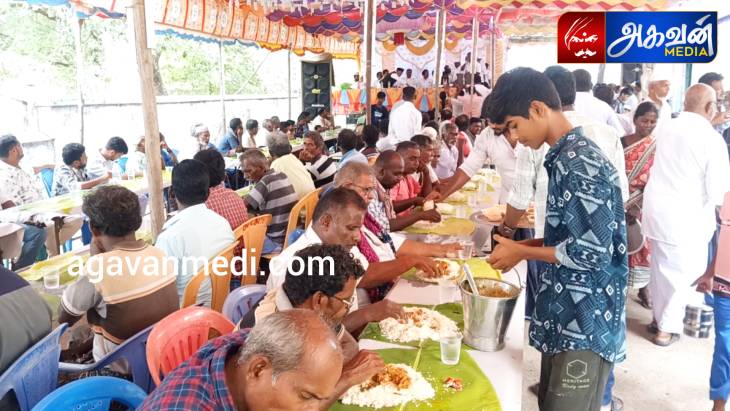 அசைவ விருந்து வழங்கி அசத்திய இஸ்லாமியர்கள் - ஜாதி, மத பேதமின்றி ஆயிரக்கணக்கான பொதுமக்கள் பங்கேற்பு!
