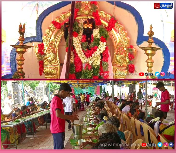 இருளப்பசுவாமிக்கு 1008 கிலோ ஆட்டுக்கறி படையல்!- பக்தர்களுக்கு சுடச்சுட அசைவ விருந்து!