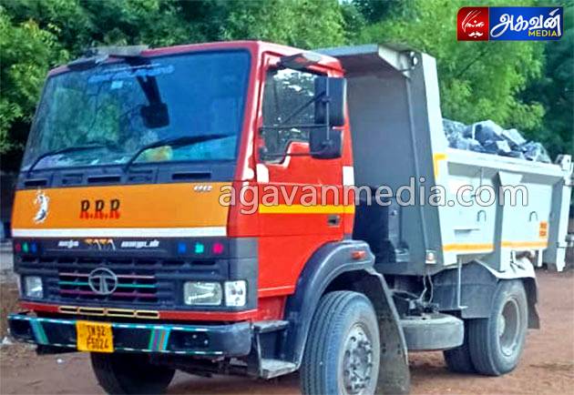 உரிய அனுமதியின்றி கருங்கற்களை  ஏற்றி வந்த லாரி பறிமுதல்!