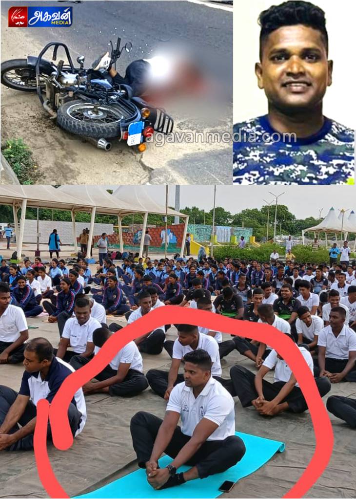 சாலை விபத்தில் கப்பல் படை அலுவலர் தலை நசுங்கி பரிதாபமாக உயிரிழப்பு.