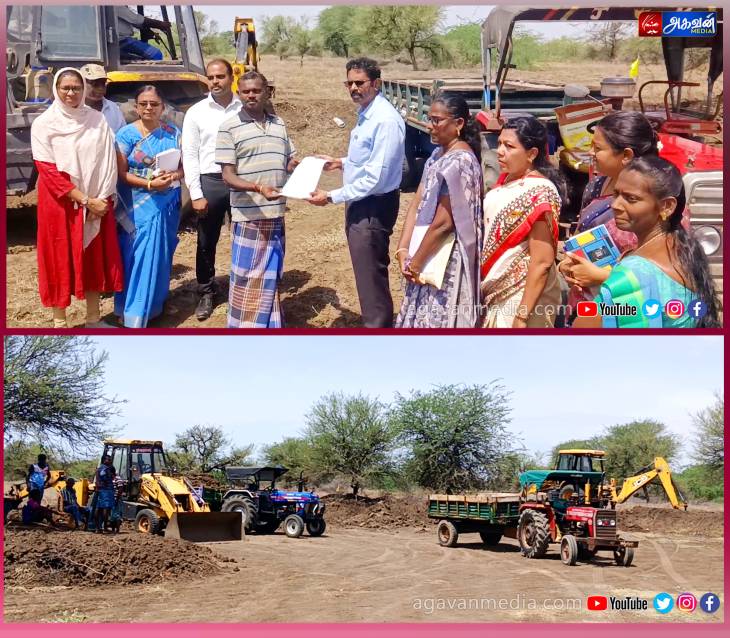 குளத்தூர் கண்மாயில் வண்டல்/கரிசல் மண் எடுக்க ஆணை வழங்கிய ஆட்சியர்!