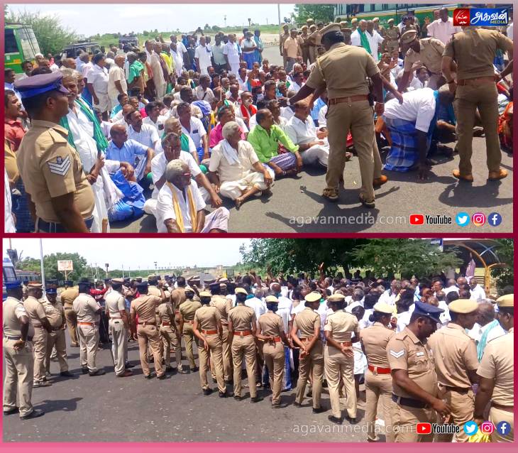 500க்கும் மேற்பட்ட விவசாயிகள் சாலை மறியல்!

