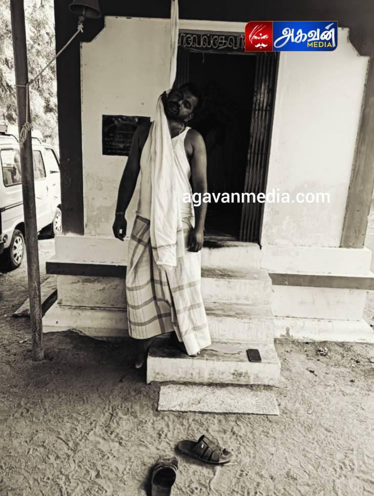 கோவில் வாசலில் இளைஞர்  தூக்கிட்டு தற்கொலை ?



