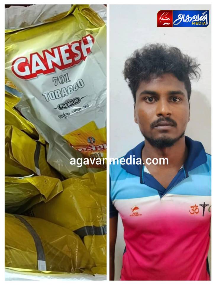 புகையிலைப் பொருட்கள் விற்பனையில் ஈடுபட்ட இளைஞர் கைது!