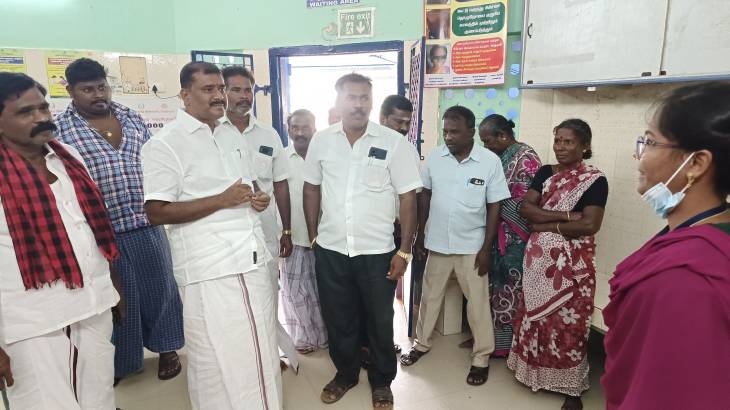 அரசு ஆரம்ப சுகாதார நிலையத்தில் MLA மார்கண்டயேன் ஆய்வு!