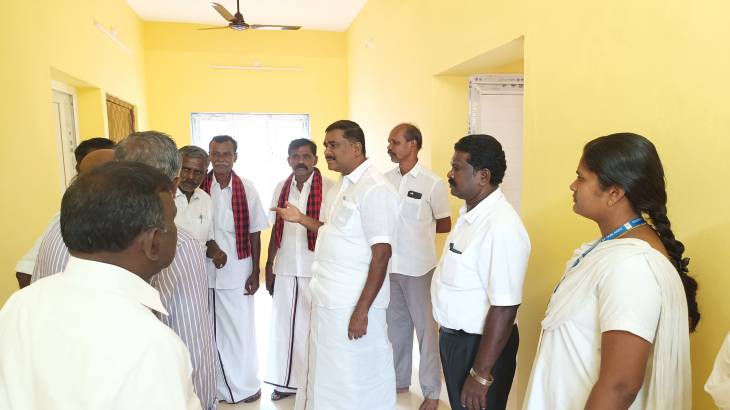 துணை சுகாதார மையக் கட்டடம் இறுதி பணிகளை MLA மார்கண்டேயன் ஆய்வு! 