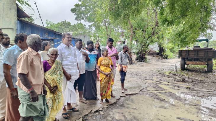 மழை வெள்ள முன் ஏற்பாடுகள் குறித்து  MLA மார்க்கண்டேயன் ஆய்வு!