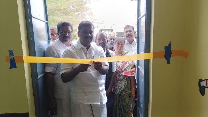 புதிய அங்கன்வாடி மைய கட்டிடத்தை  MLA திறந்து வைத்தார்.