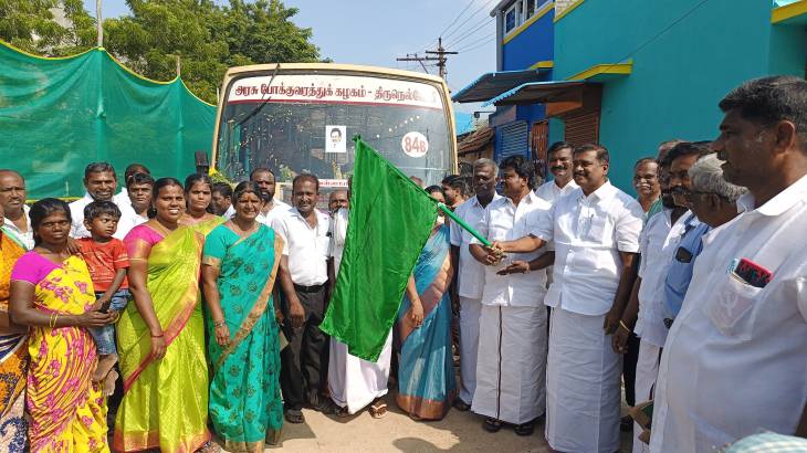 பேருந்தை நீட்டிப்பு செய்து துவக்கி வைத்த  MLA மார்கண்டேயன்!