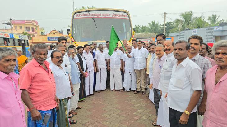 கூடுதல் பேருந்து சேவையை எம்எல்ஏ தொடங்கி வைத்தார்.