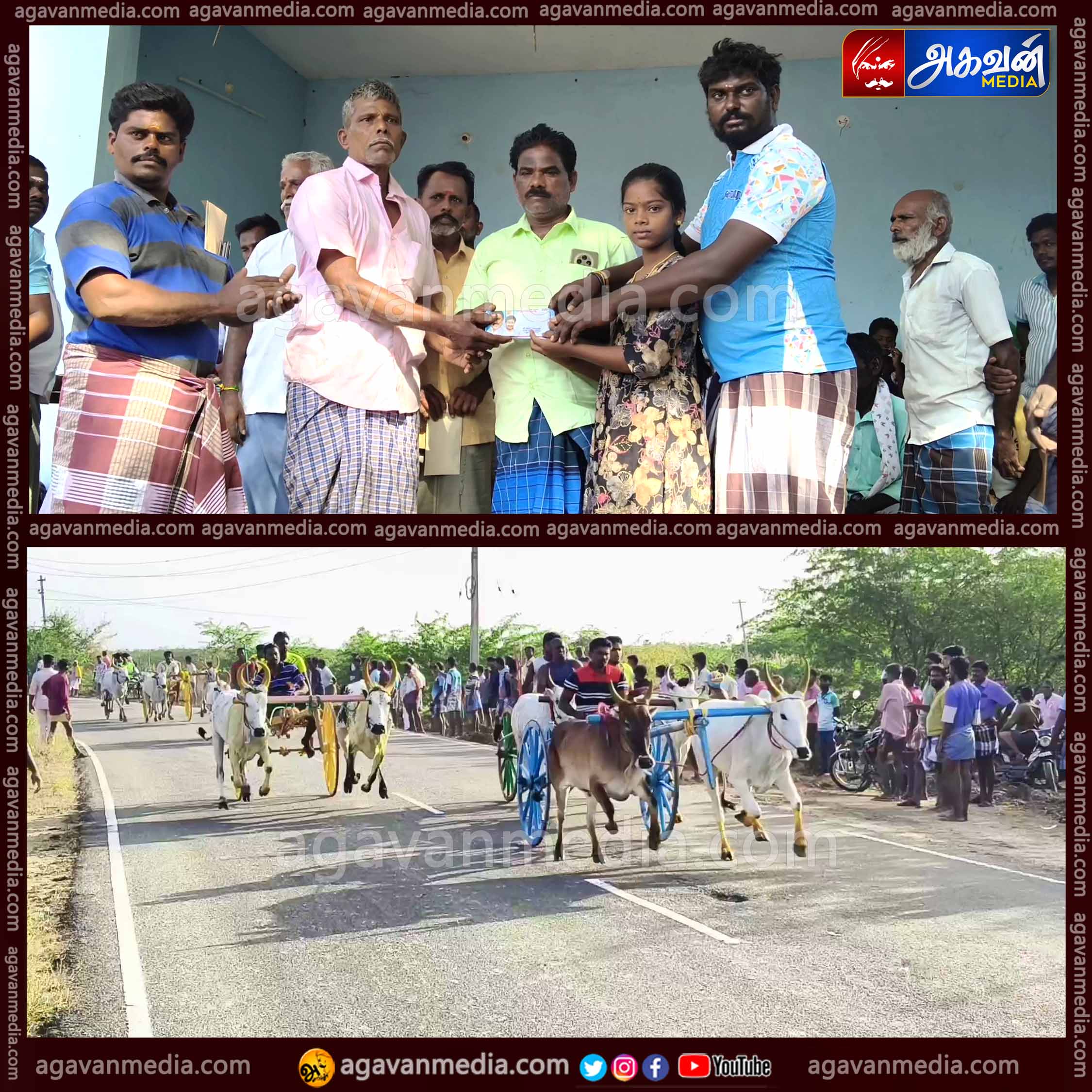 மாட்டு வண்டி எல்கை பந்தயம்:சீறிப்பாய்ந்த 52 ஜோடி மாடுகள்!